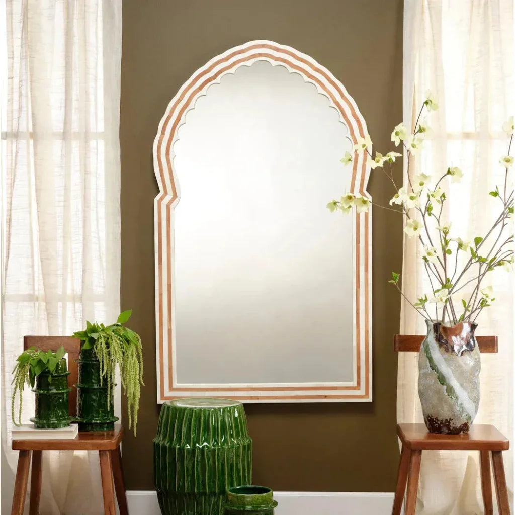 Bardot Large Bone & Wood Mirror by Jamie Young - LOOMLAN - Jamie Young - Wall Mirrors