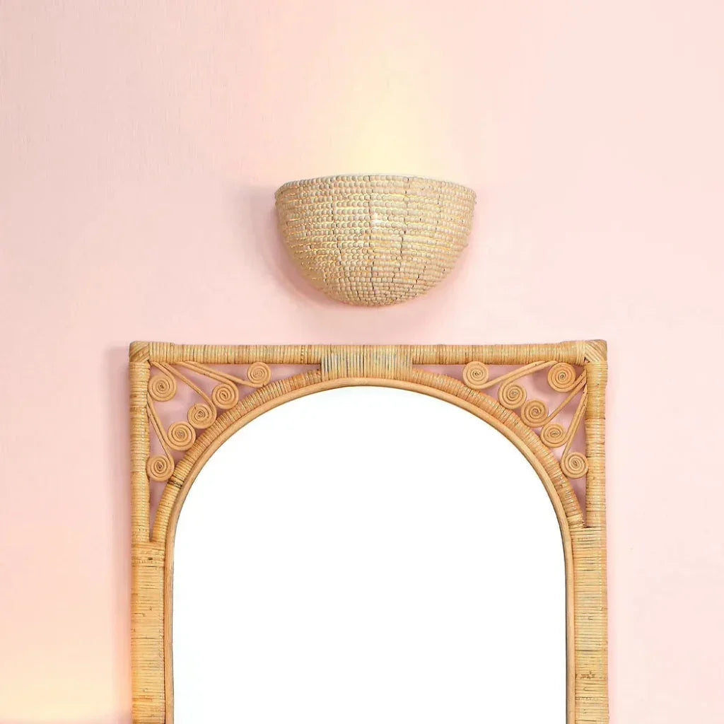 Barnacle Beaded Demi Lune Sconce - LOOMLAN - Jamie Young - Wall Sconces