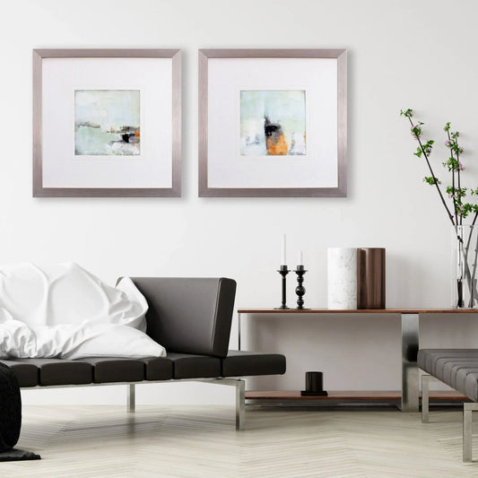 Bay View Morning Turquoise Framed Wall Art 2PC -- view 2