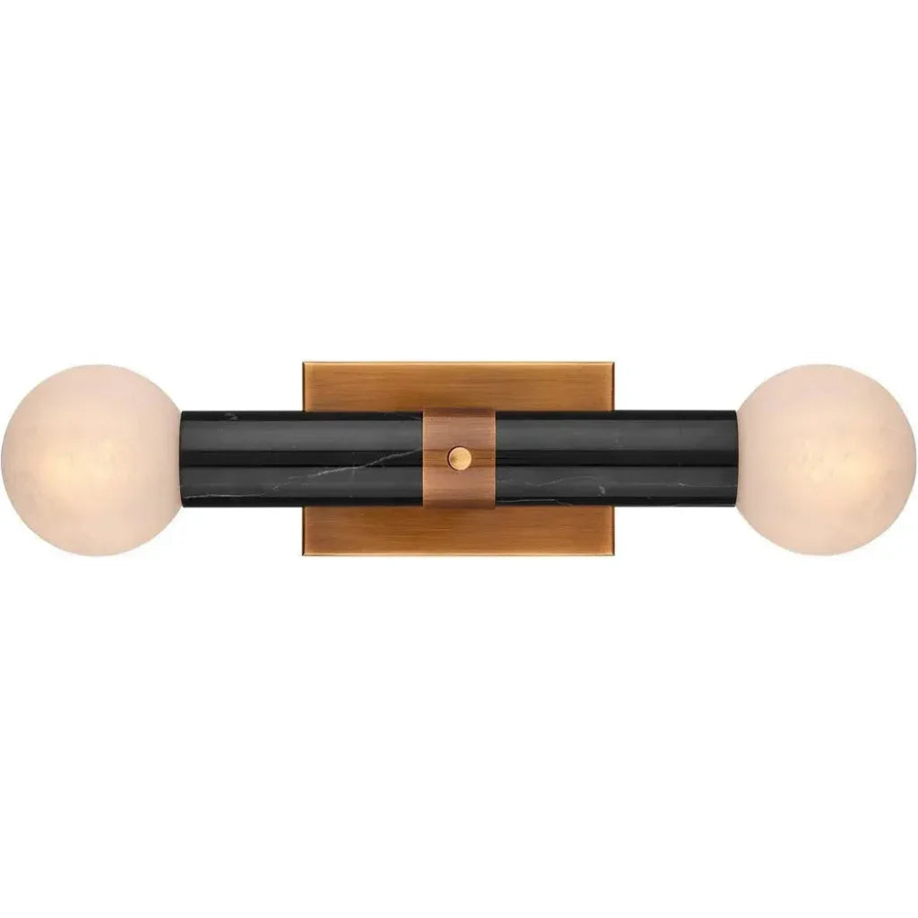 Beatrix Marble & Metal Black Bath Wall Sconce - LOOMLAN - Currey & Co - Wall Sconces