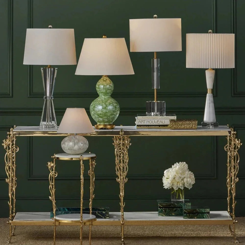 Beau Enamel Monde Gold & Green Box - LOOMLAN - Currey & Co - Boxes & Bowls