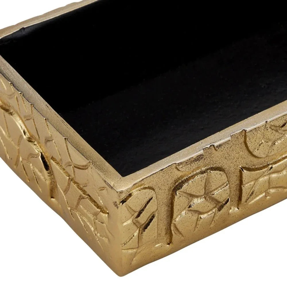 Beau Enamel Monde Gold & Green Box - LOOMLAN - Currey & Co - Boxes & Bowls