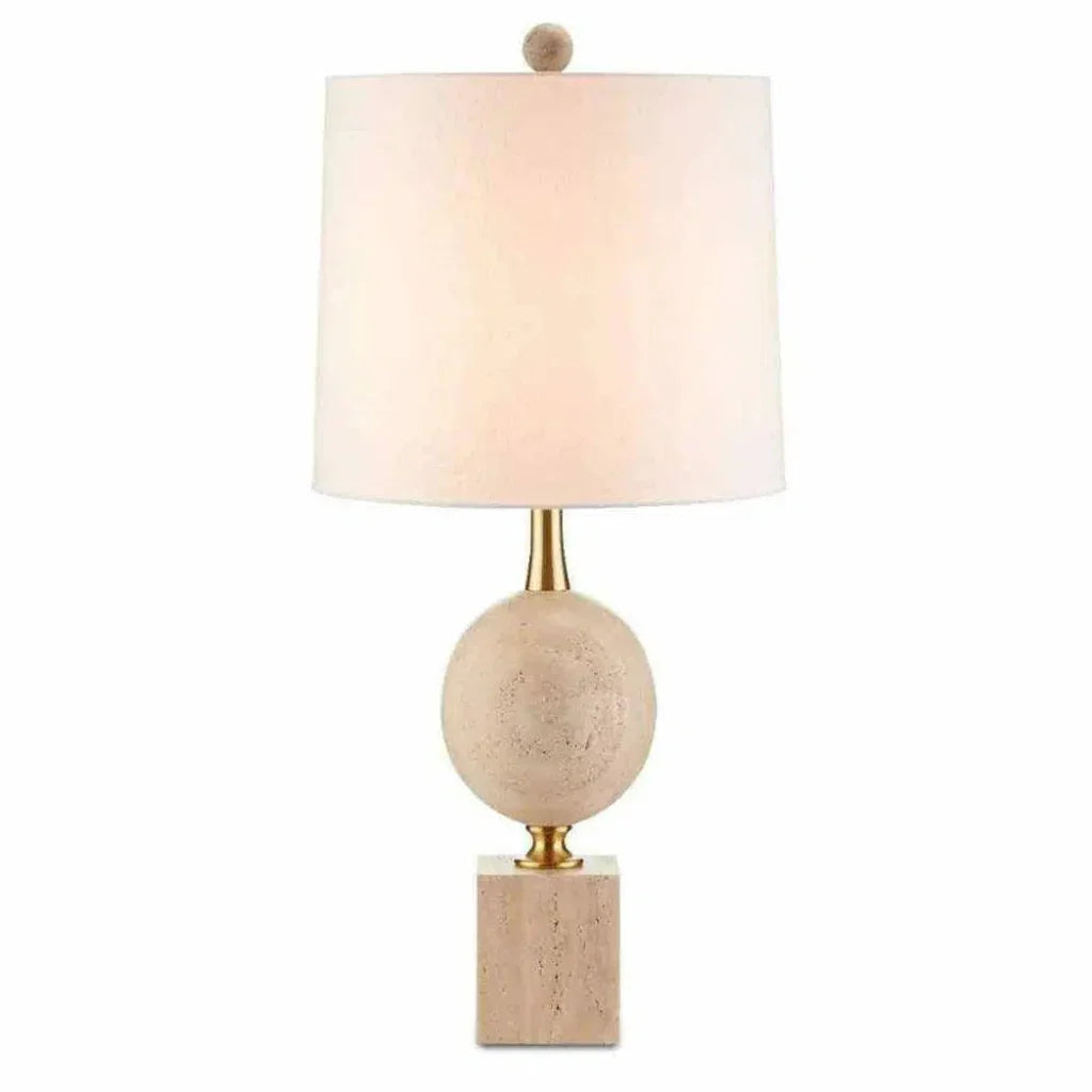 Beige Antique Brass Adorno Table Lamp - LOOMLAN - Currey & Co - Table Lamps