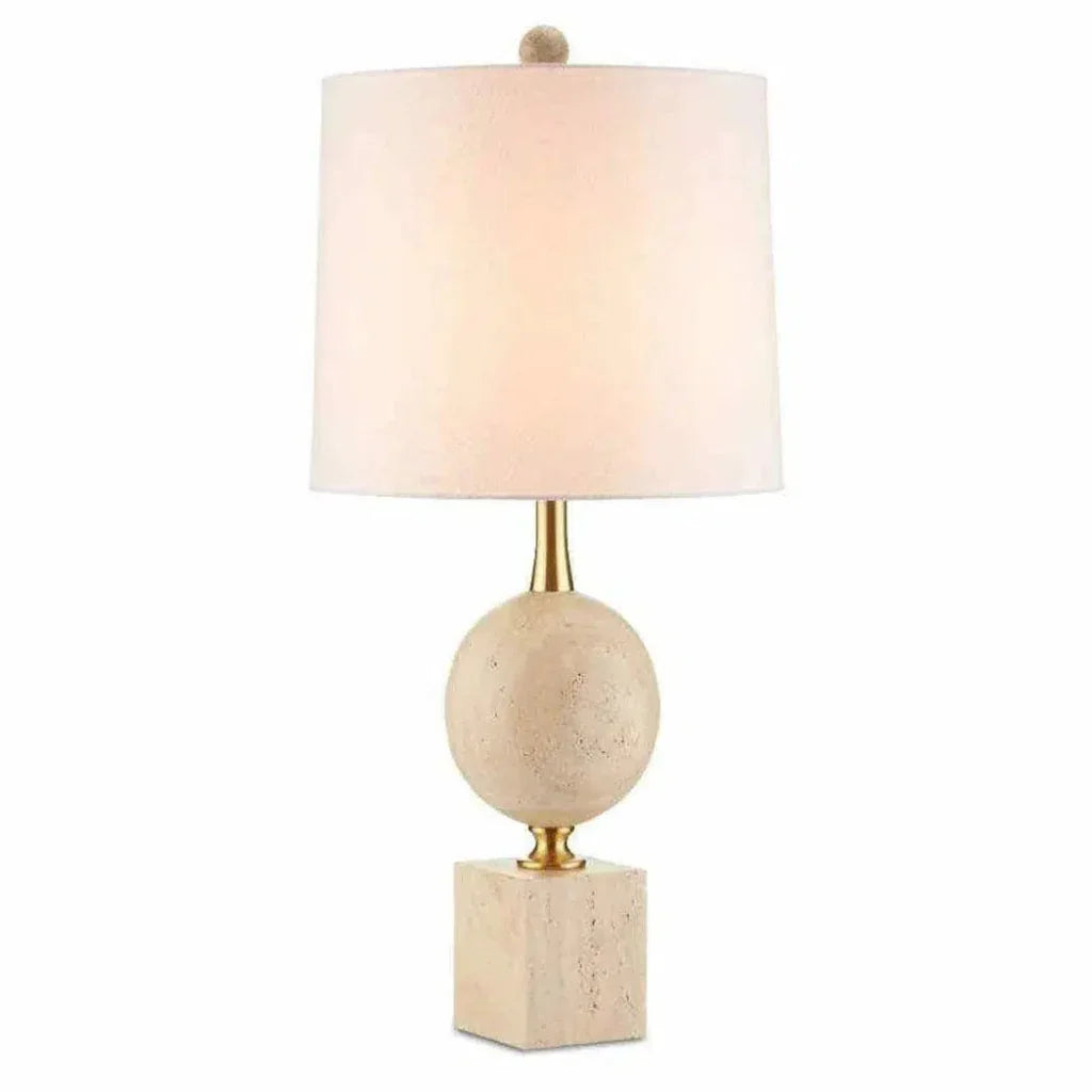 Beige Antique Brass Adorno Table Lamp - LOOMLAN - Currey & Co - Table Lamps