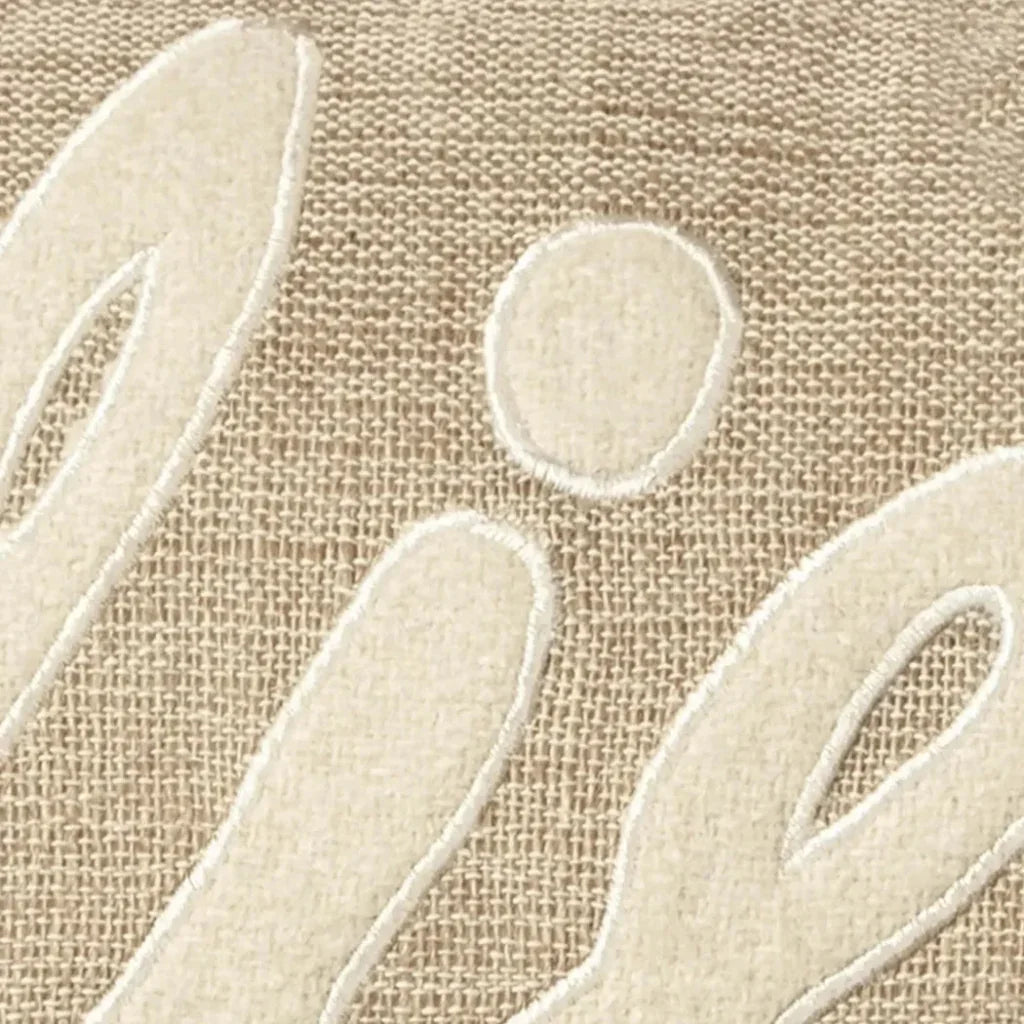 Beige & Brown Ronny Word Lumbar Pillow Insert - LOOMLAN - LOOMLAN - Throw Pillows