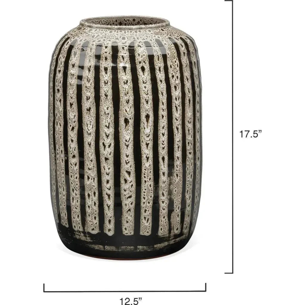 Beige Ceramic Barnaby Vase - LOOMLAN - Jamie Young - Vases & Jars