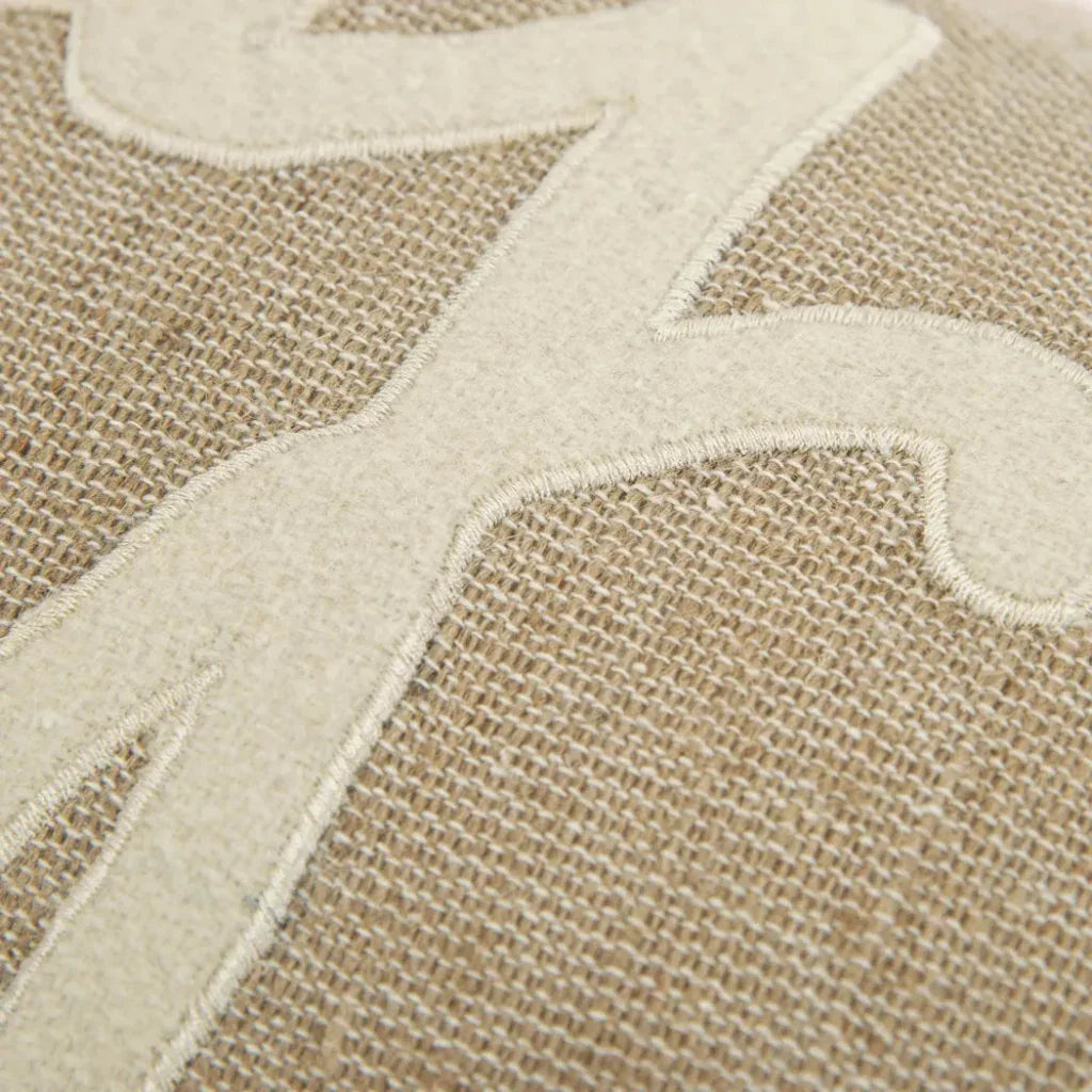 Beige Ronny Word Lumbar Pillow With Insert - LOOMLAN - LOOMLAN - Throw Pillows
