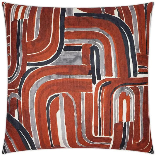 Bender Cinnabar Abstract Red Large Throw Pillow Insert - LOOMLAN - D.V. Kap - Throw Pillows