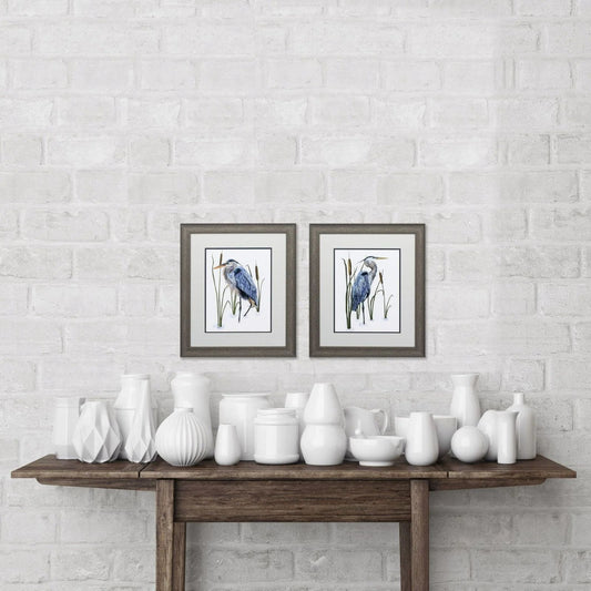 Beside The Lake Blue Framed Wall Art 2PC -- view 2