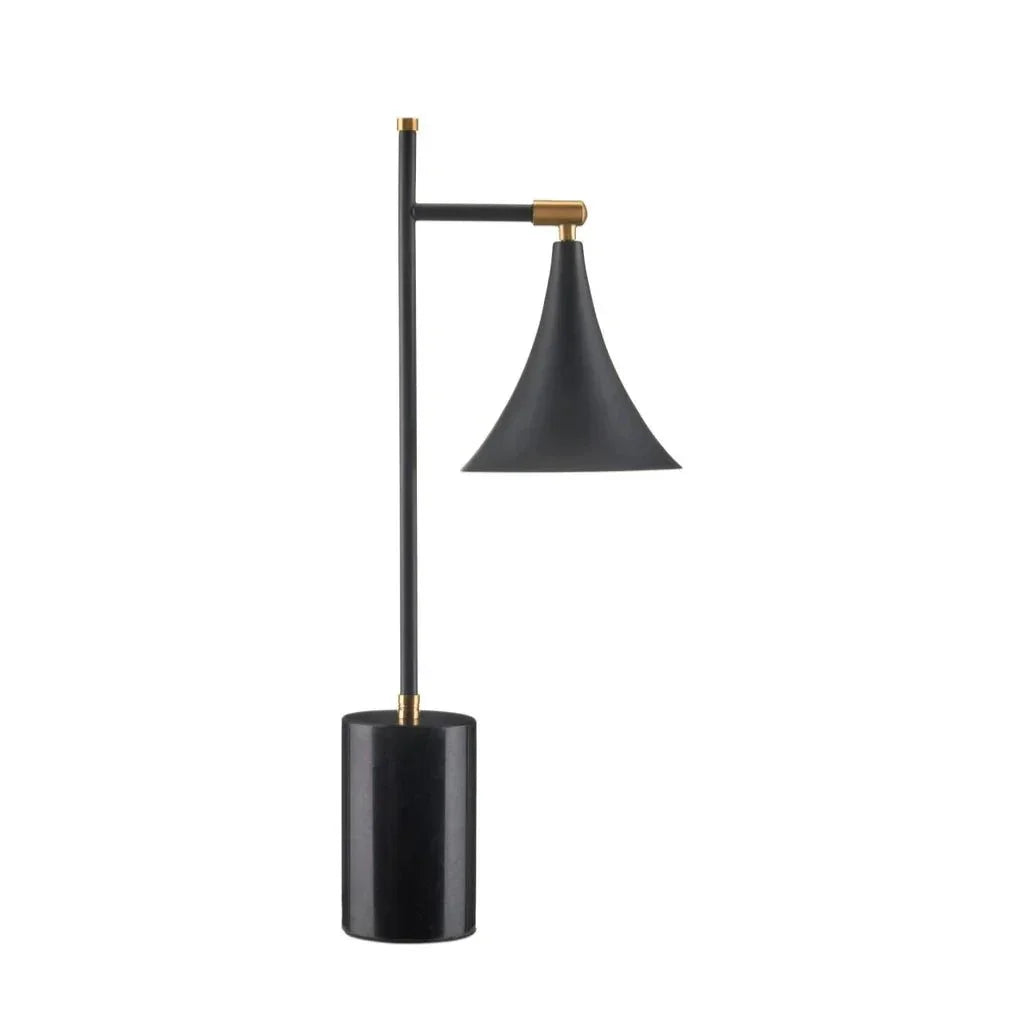 Bibliophile Black Marble Table Lamp - LOOMLAN - Currey & Co - Table Lamps