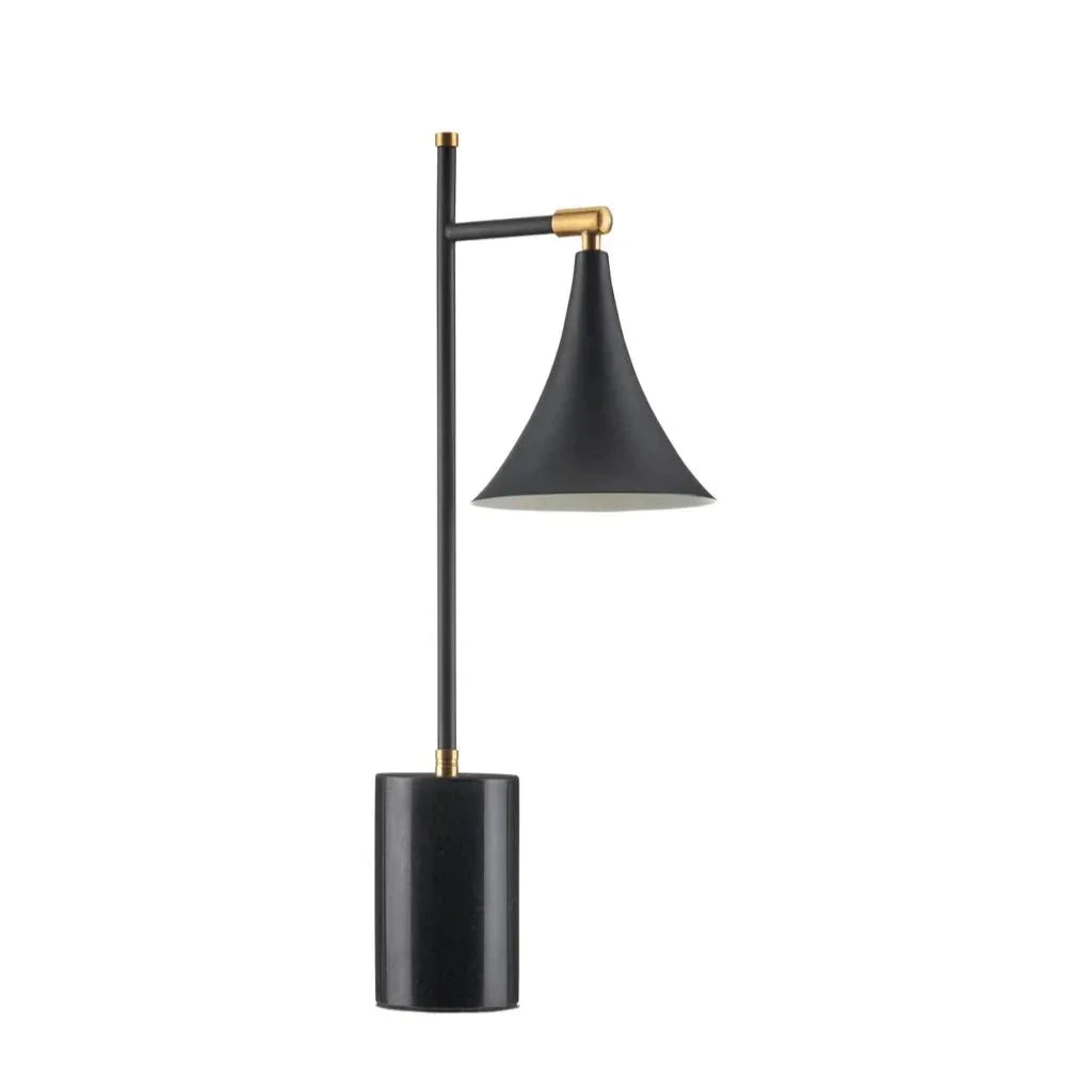Bibliophile Black Marble Table Lamp - LOOMLAN - Currey & Co - Table Lamps