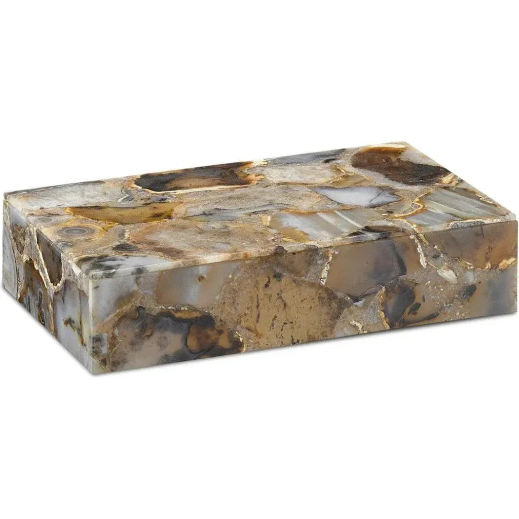 Black Agate Malaga Large Box - LOOMLAN - Currey & Co - Boxes & Bowls