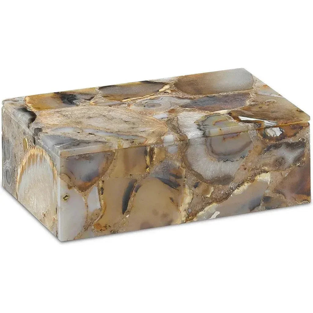 Black Agate Malaga Small Box - LOOMLAN - Currey & Co - Boxes & Bowls