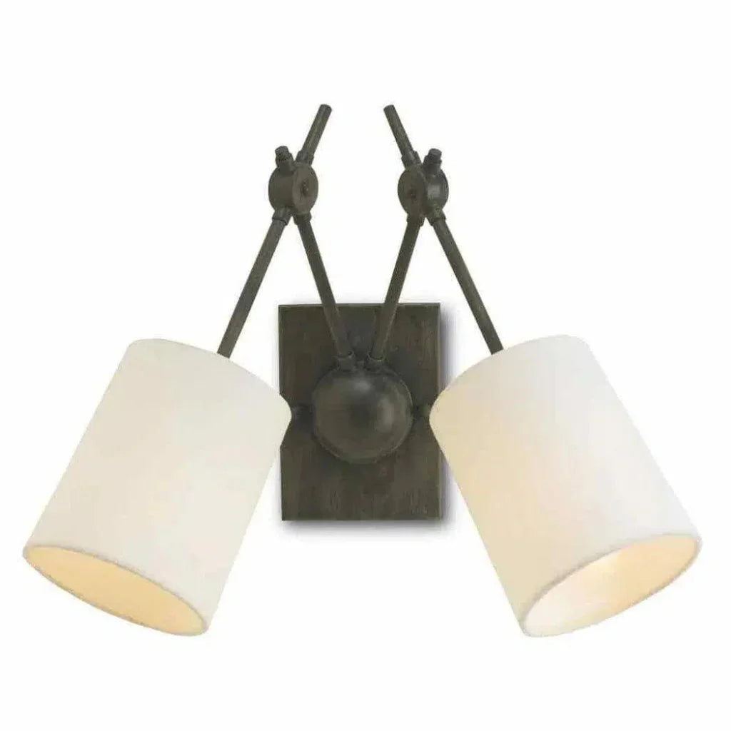 Black Iron Compass Wall Sconce - LOOMLAN - Currey & Co - Wall Sconces