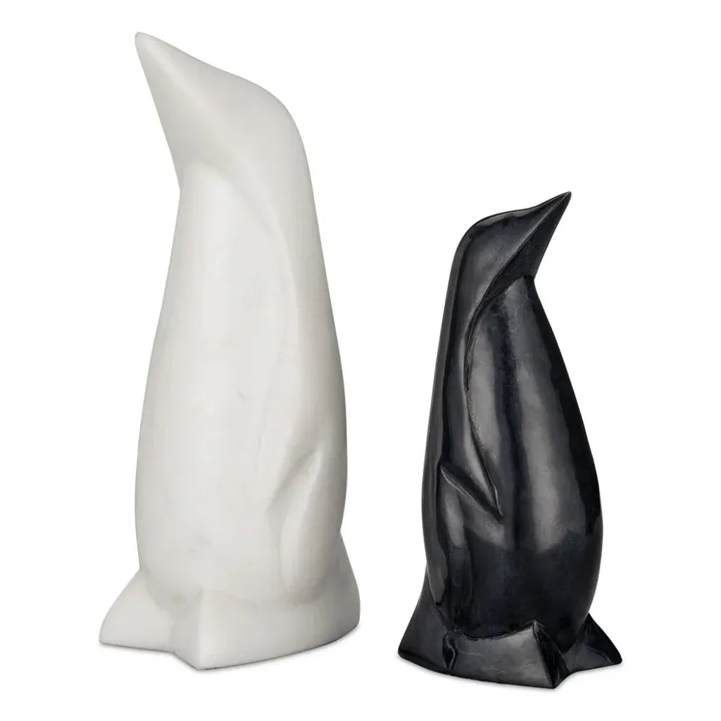 Black & White Penguin Set of 2 - LOOMLAN - Currey & Co - Statues & Sculptures