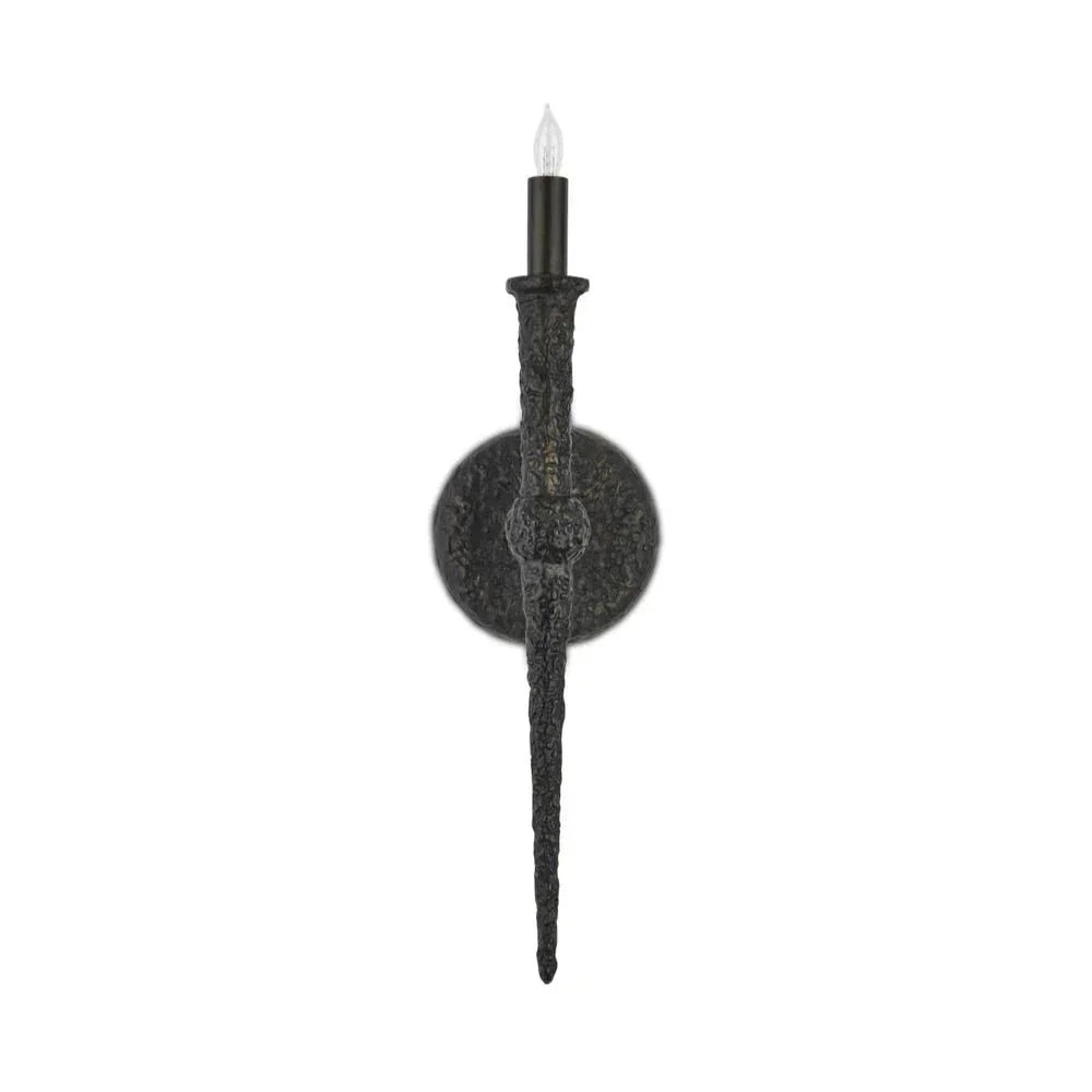 Blackthorn Rustic Aged Bronze Wall Sconce - LOOMLAN - Currey & Co - Wall Sconces
