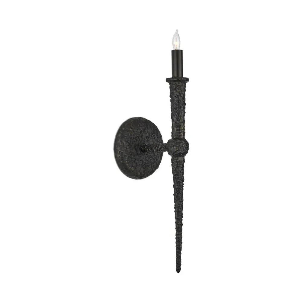 Blackthorn Rustic Aged Bronze Wall Sconce - LOOMLAN - Currey & Co - Wall Sconces