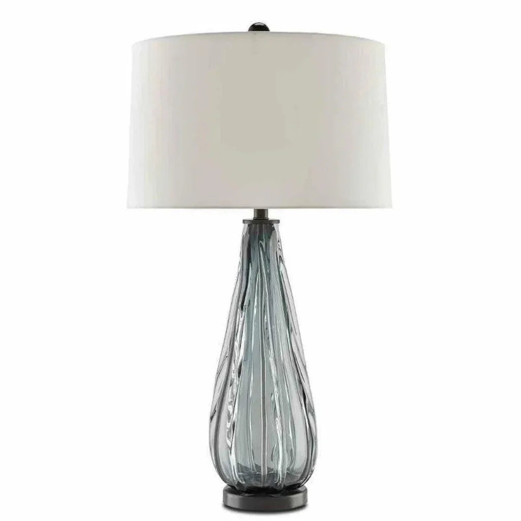 Blue - Gray Clear Black Nightcap Table Lamp - LOOMLAN - Currey & Co - Table Lamps