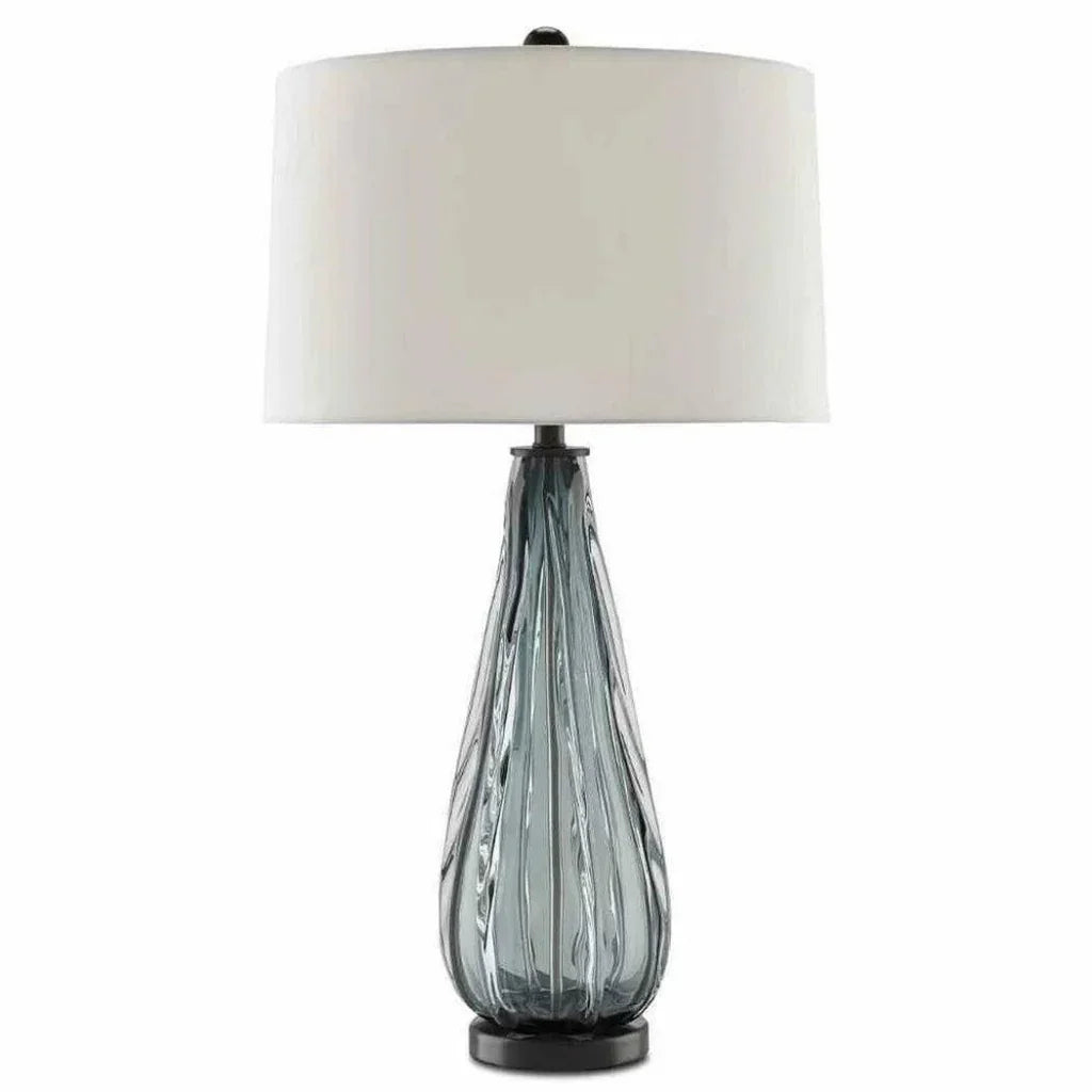 Blue - Gray Clear Black Nightcap Table Lamp - LOOMLAN - Currey & Co - Table Lamps