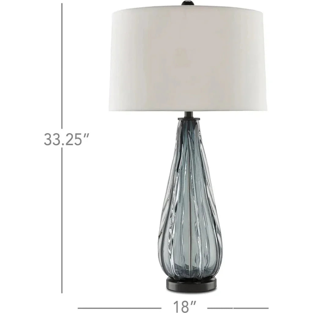 Blue - Gray Clear Black Nightcap Table Lamp - LOOMLAN - Currey & Co - Table Lamps