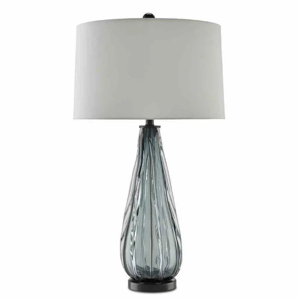 Blue - Gray Clear Black Nightcap Table Lamp - LOOMLAN - Currey & Co - Table Lamps