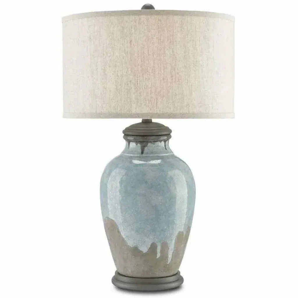 Blue - Green Gray Hiroshi Gray Chatswood Table Lamp - LOOMLAN - Currey & Co - Table Lamps