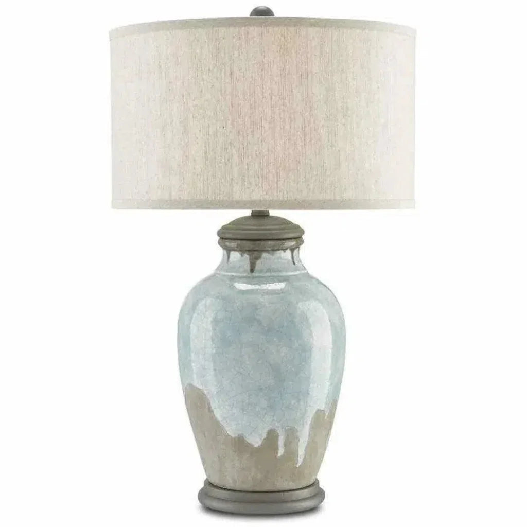 Blue - Green Gray Hiroshi Gray Chatswood Table Lamp - LOOMLAN - Currey & Co - Table Lamps