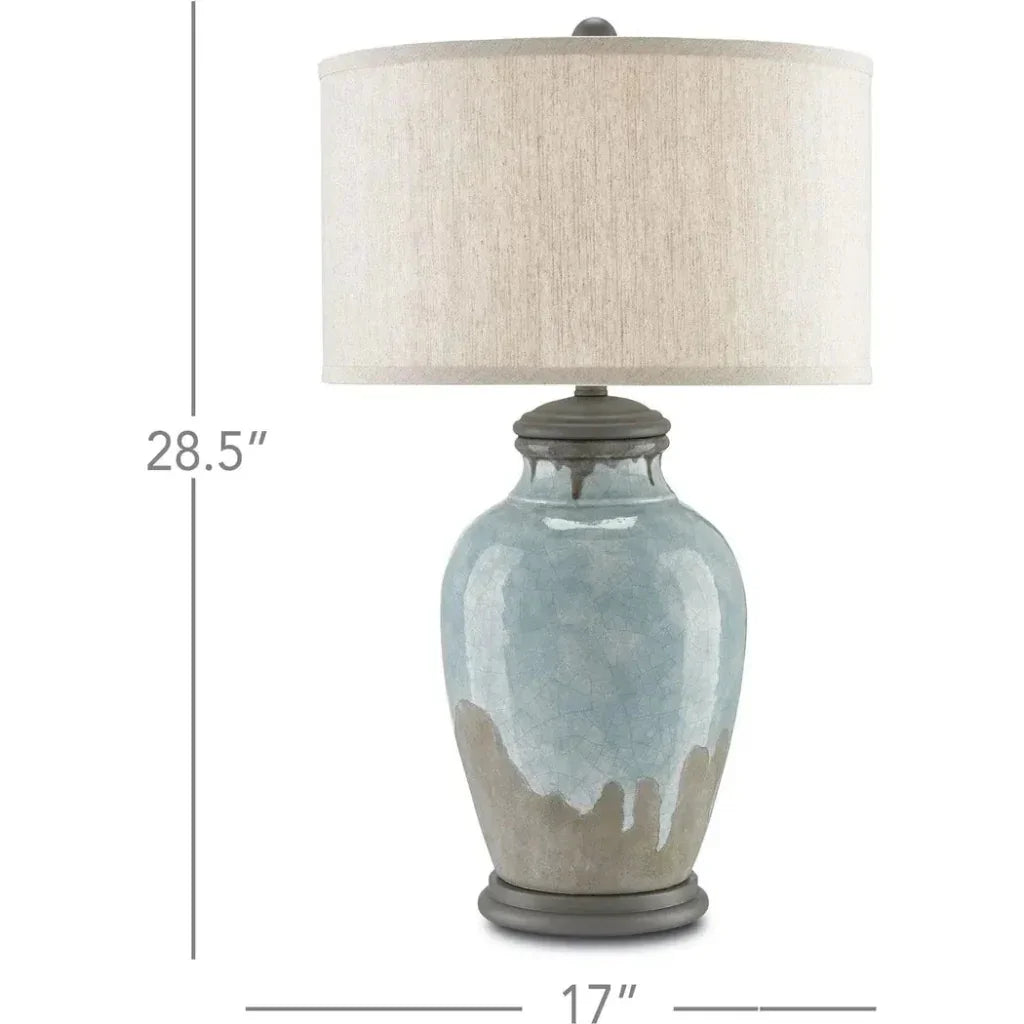 Blue - Green Gray Hiroshi Gray Chatswood Table Lamp - LOOMLAN - Currey & Co - Table Lamps