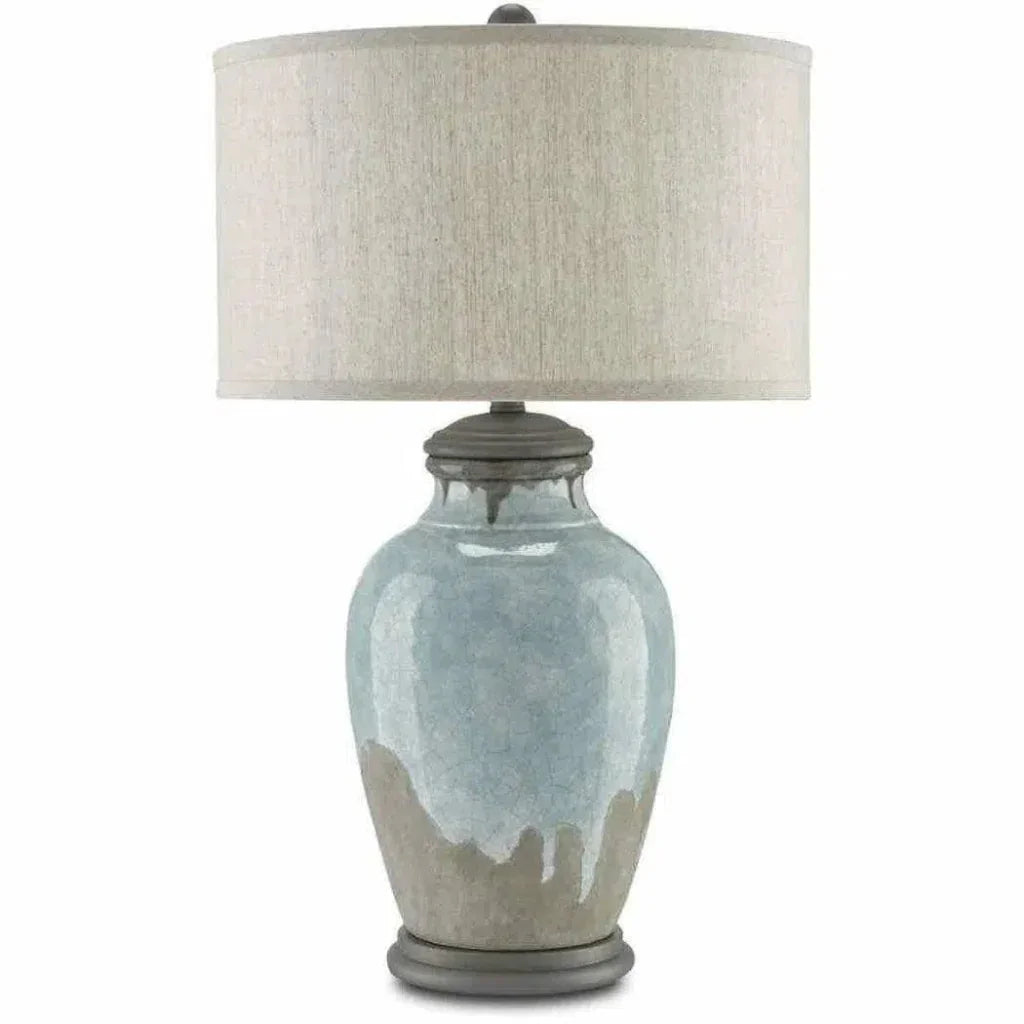Blue - Green Gray Hiroshi Gray Chatswood Table Lamp - LOOMLAN - Currey & Co - Table Lamps