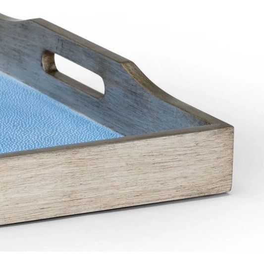 Blue Shagreen Inside Tray - LOOMLAN - Chelsea House - Trays