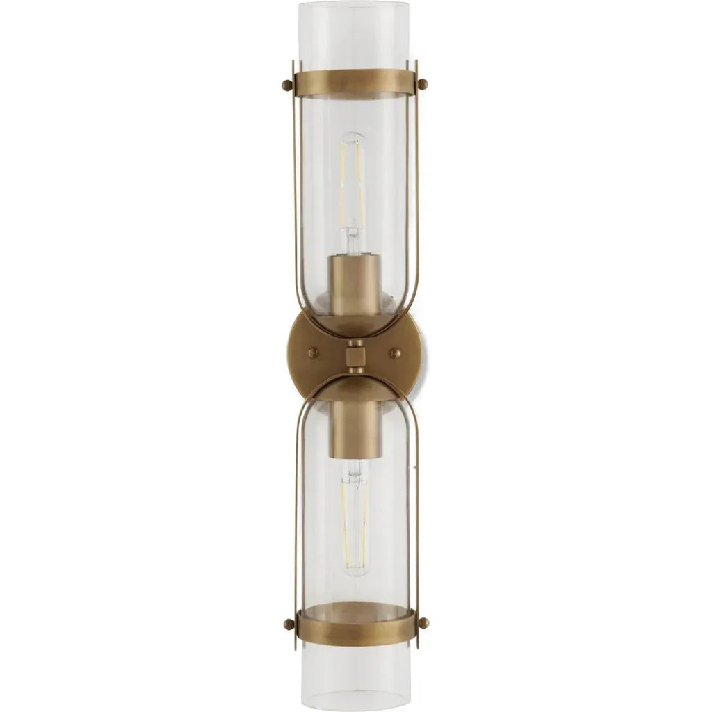 Bonardi Brass Wall Sconce - LOOMLAN - Currey & Co - Wall Sconces