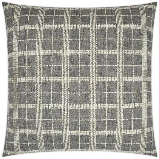 Bond Meteorite Plaid Check Grey Large Throw Pillow - LOOMLAN - D.V. Kap - Throw Pillows