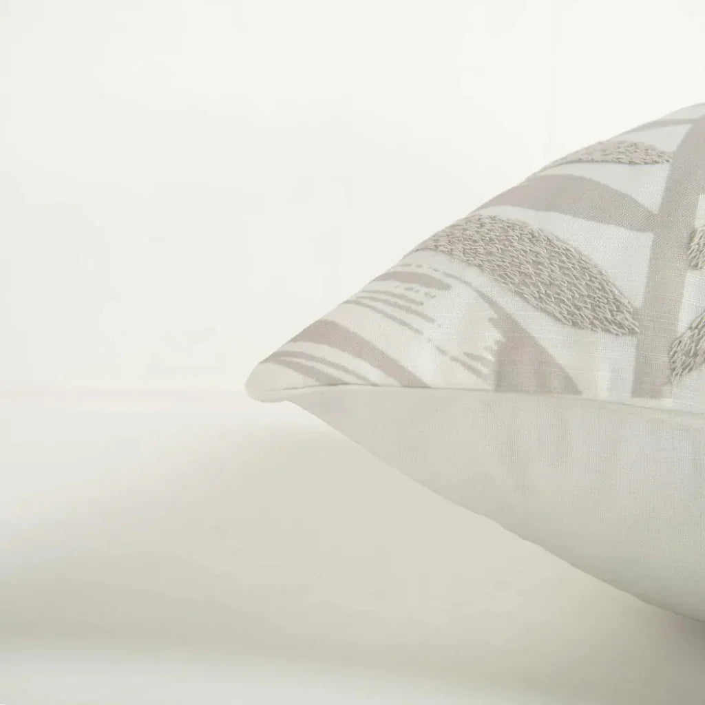 Botanical Ivory Outdoor Throw Pillows-Outdoor Pillows-LOOMLAN-LOOMLAN