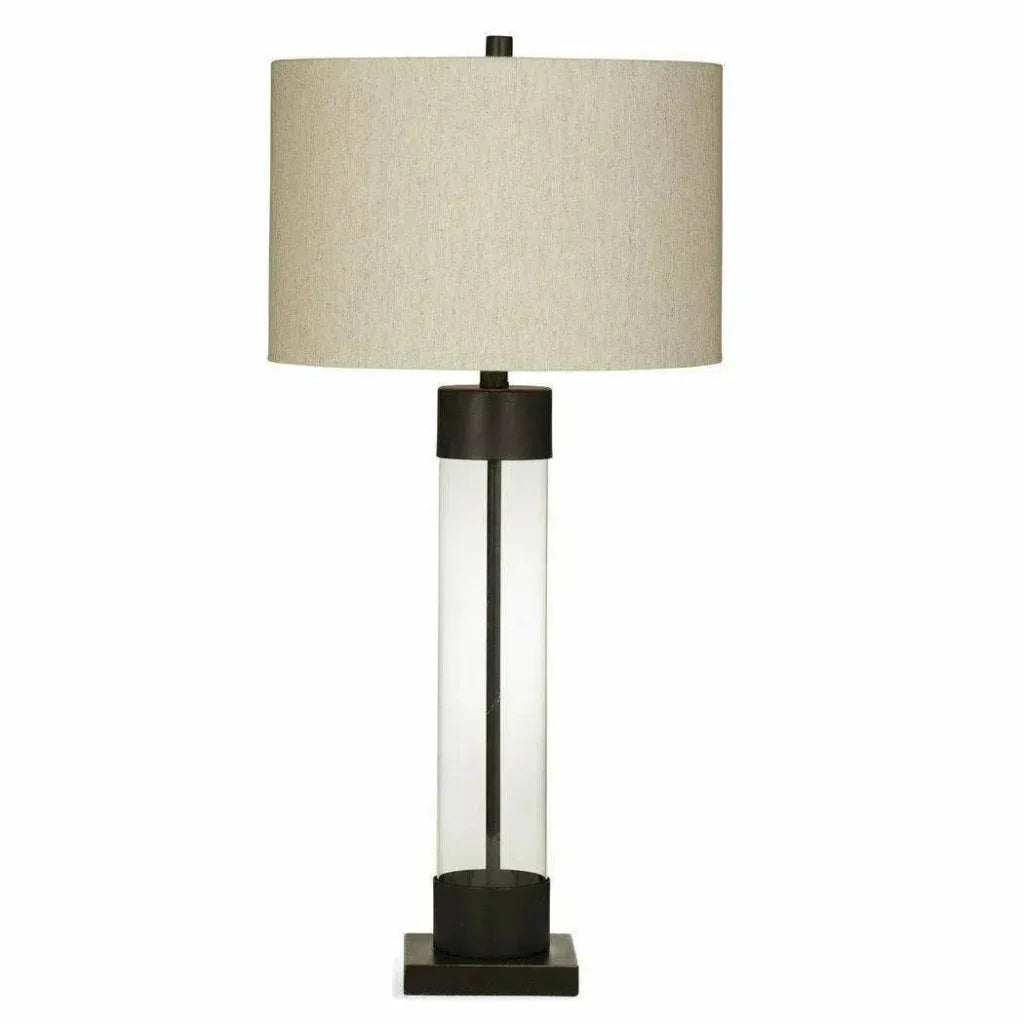 Brannan 33" Tall Glass Gold Table Lamp - LOOMLAN - Bassett Mirror - Table Lamps