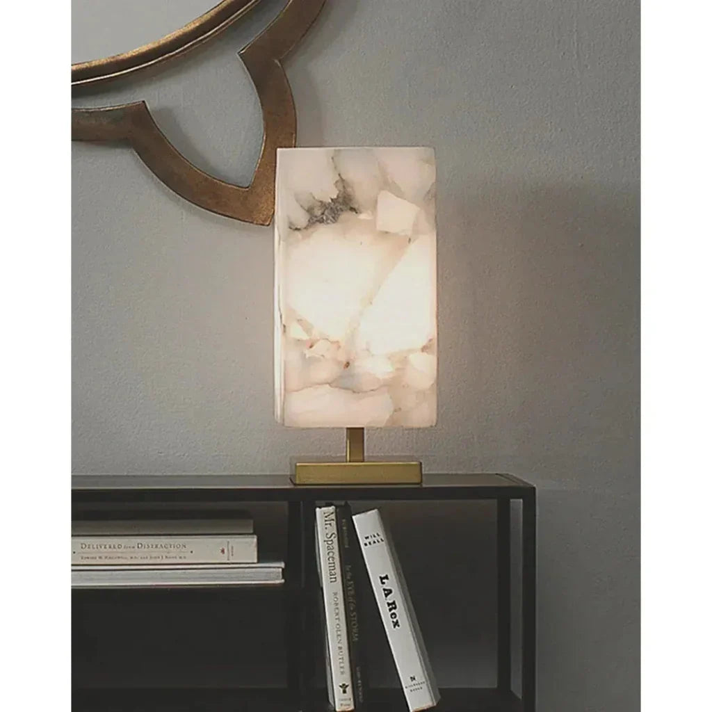 Brass Alabaster Ghost Axis Table Lamp - LOOMLAN - Jamie Young - Table Lamps
