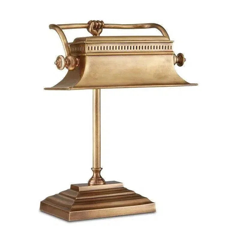 Brass Malvasia Brass Desk Lamp Bunny Williams - LOOMLAN - Currey & Co - Table Lamps