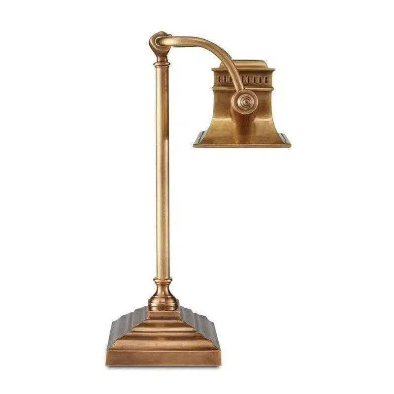 Brass Malvasia Brass Desk Lamp Bunny Williams - LOOMLAN - Currey & Co - Table Lamps