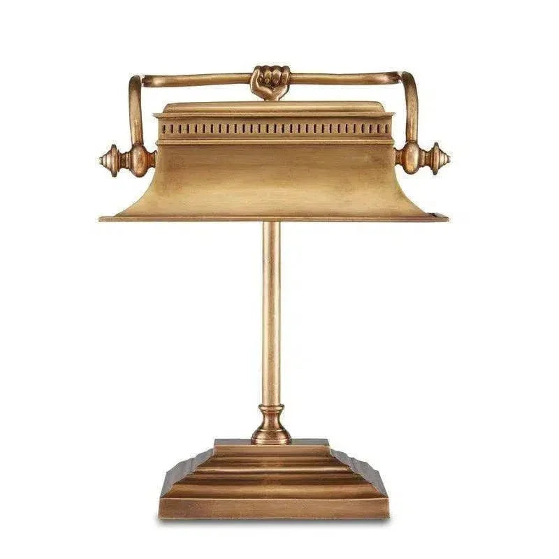 Brass Malvasia Brass Desk Lamp Bunny Williams - LOOMLAN - Currey & Co - Table Lamps
