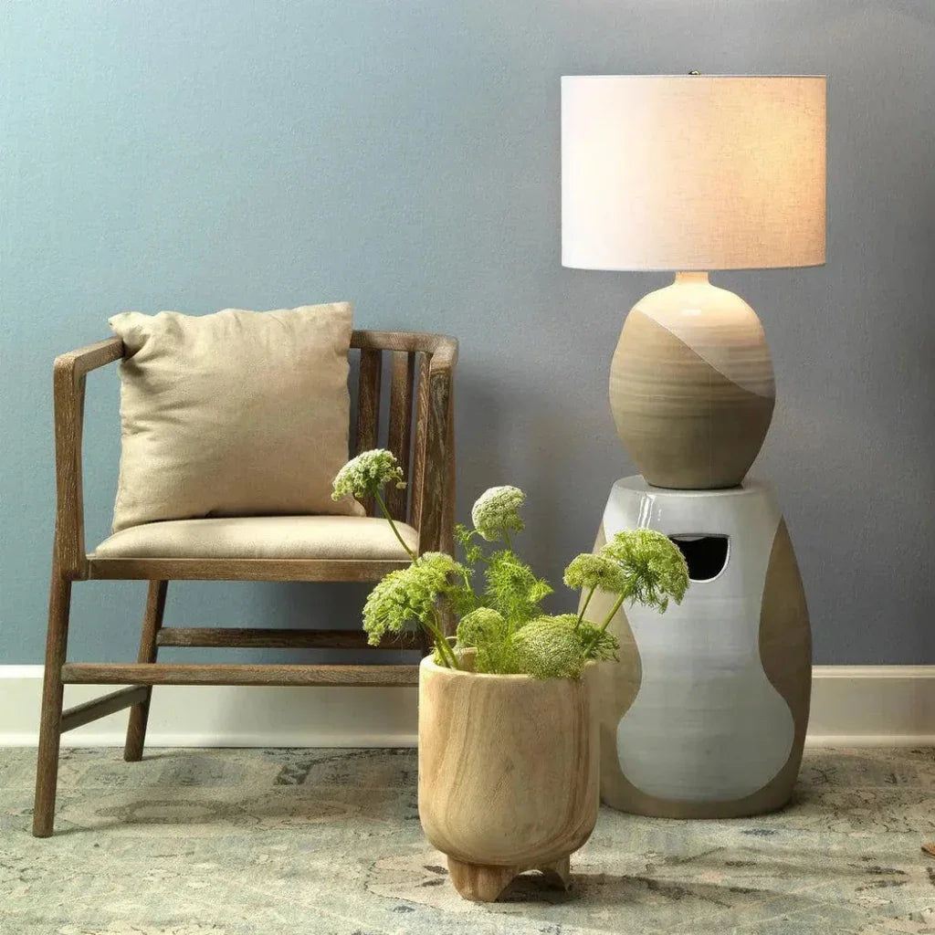 Brown Paulownia Wood Canyon Wooden Vase - LOOMLAN - Jamie Young - Vases & Jars