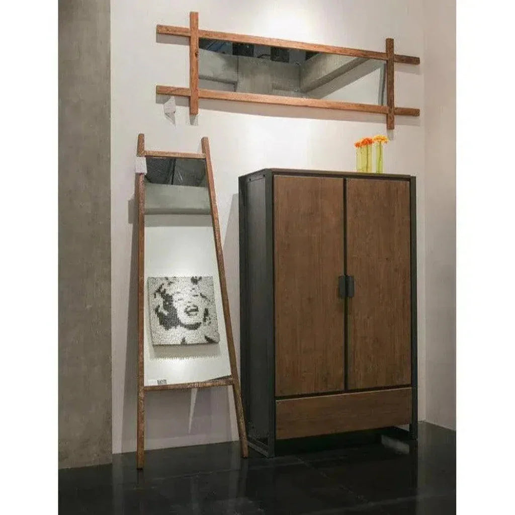 Brown Rectangle Floor Mirror Wood D-Bodhi Collection-Floor Mirrors-LH Imports-LOOMLAN