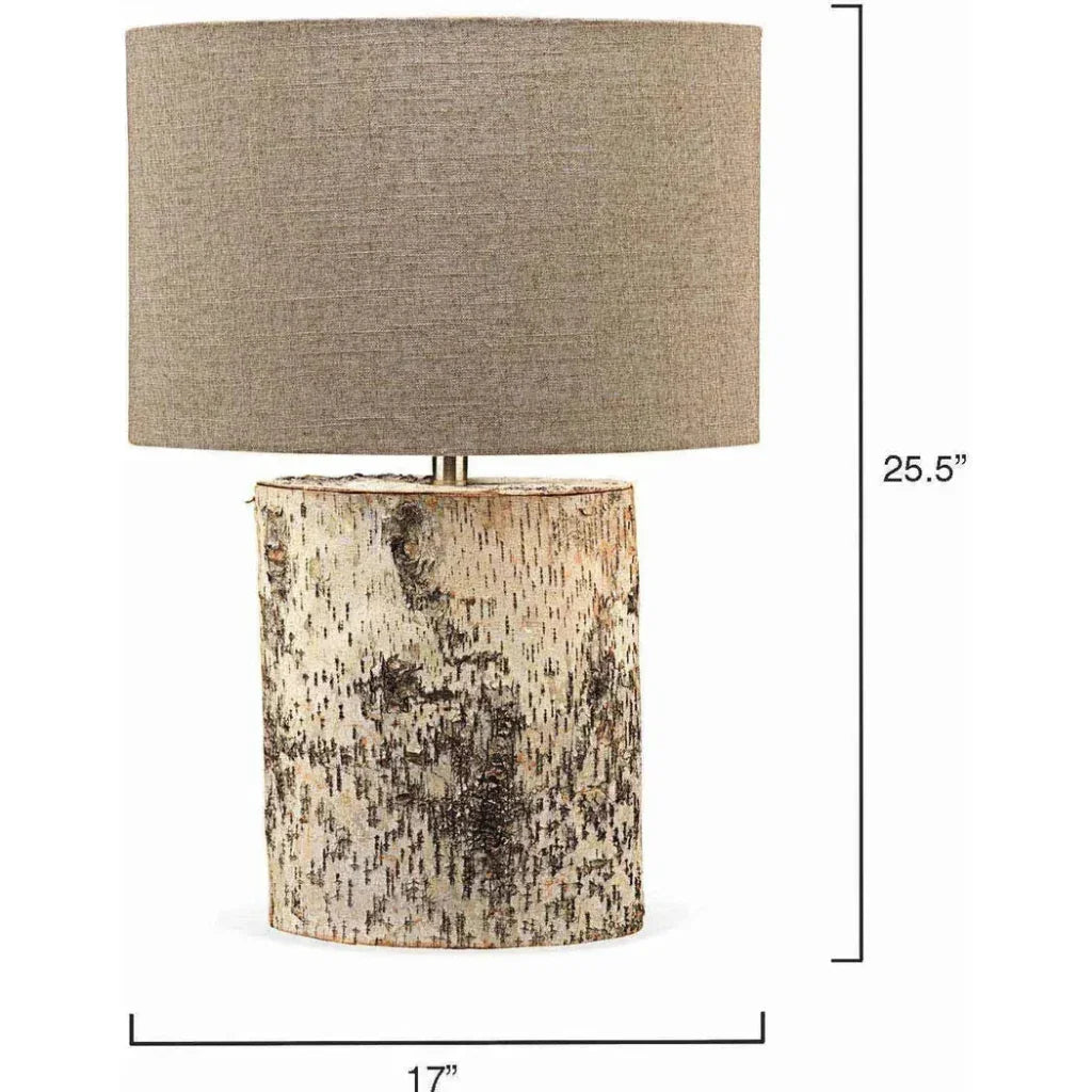 Jamie Young Brown Resin Birch Veneer Tree Forrester Table Lamp