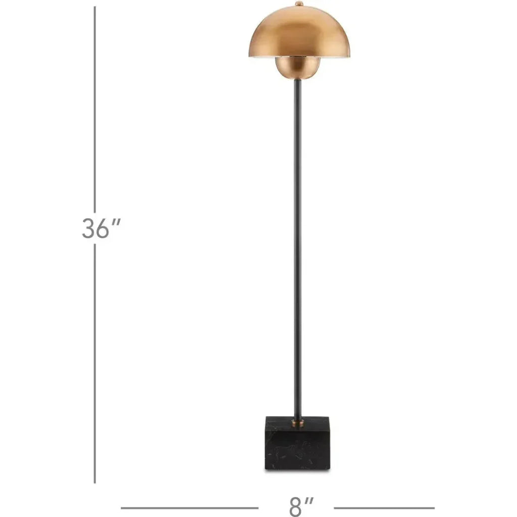 Brushed Brass Black La Rue Table Lamp - LOOMLAN - Currey & Co - Table Lamps