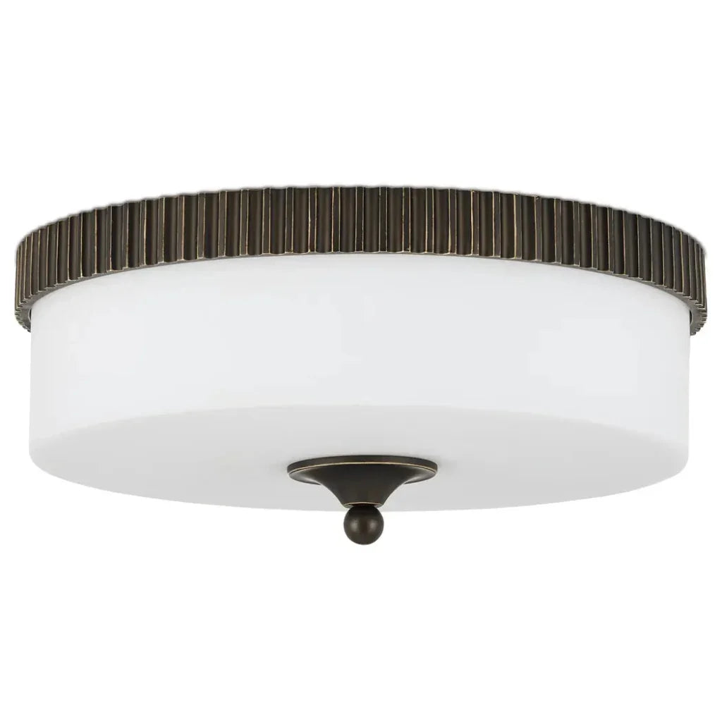 Bryce Bronze Flush Mount-Flush Mounts-Currey & Co-LOOMLAN