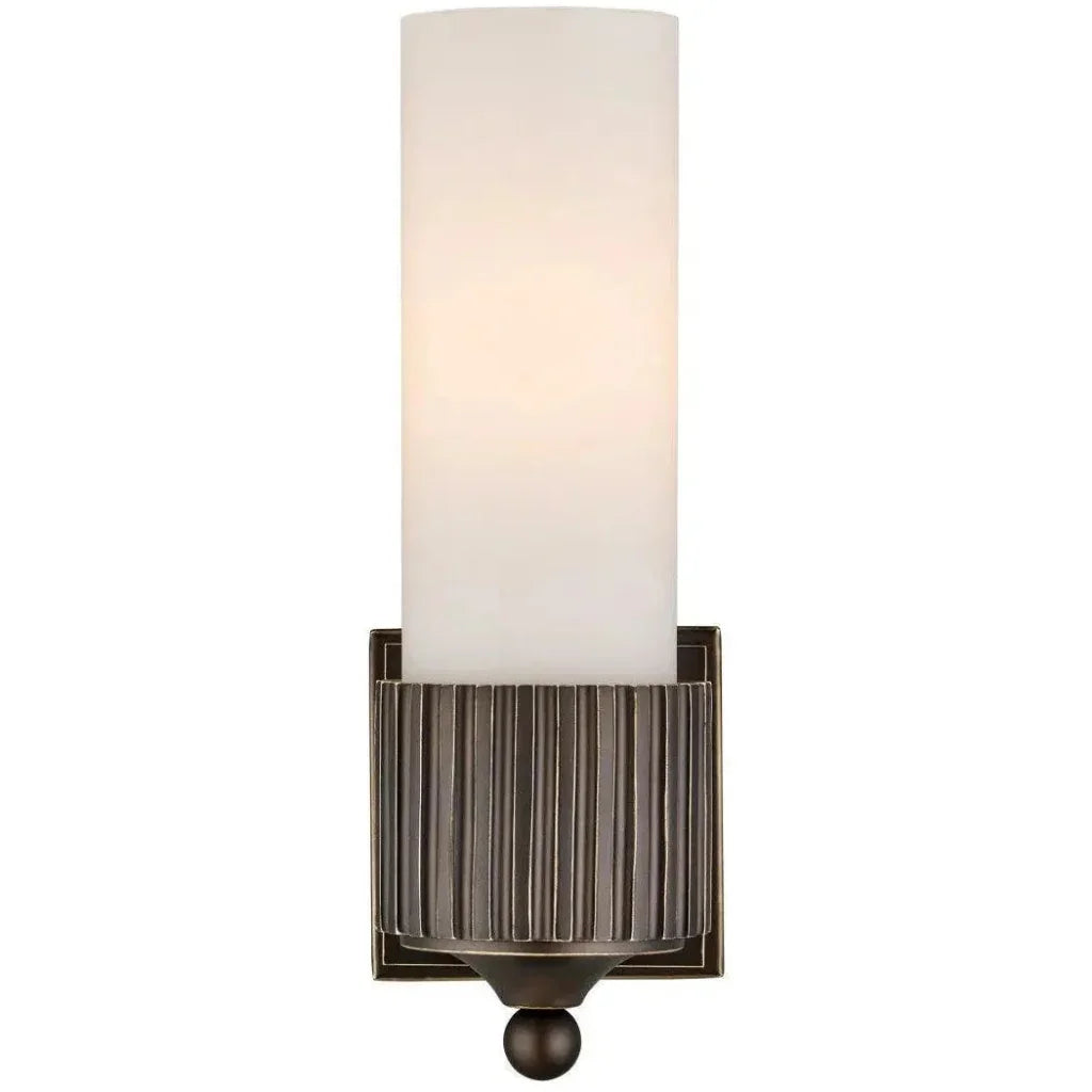 Bryce Composite & Glass Black Bath Wall Sconce - LOOMLAN - Currey & Co - Wall Sconces