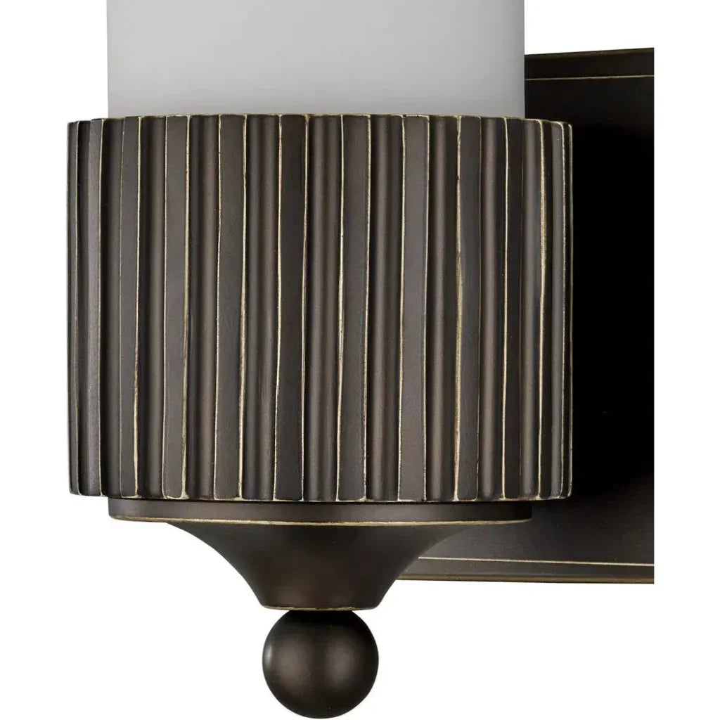 Bryce Composite & Glass Black Bath Wall Sconce - LOOMLAN - Currey & Co - Wall Sconces