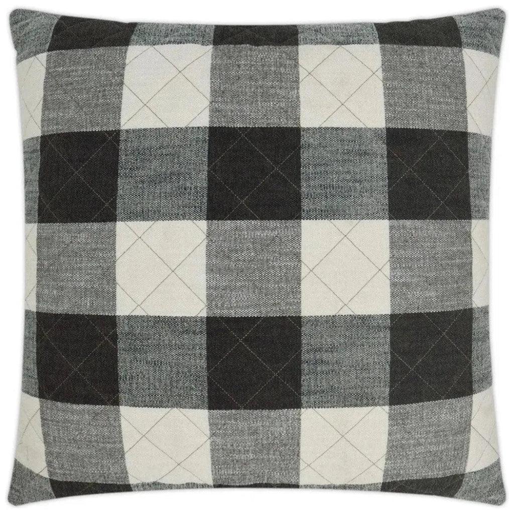 Buffalo Quilt Black Throw Pillow With Insert - LOOMLAN - D.V. Kap - Throw Pillows