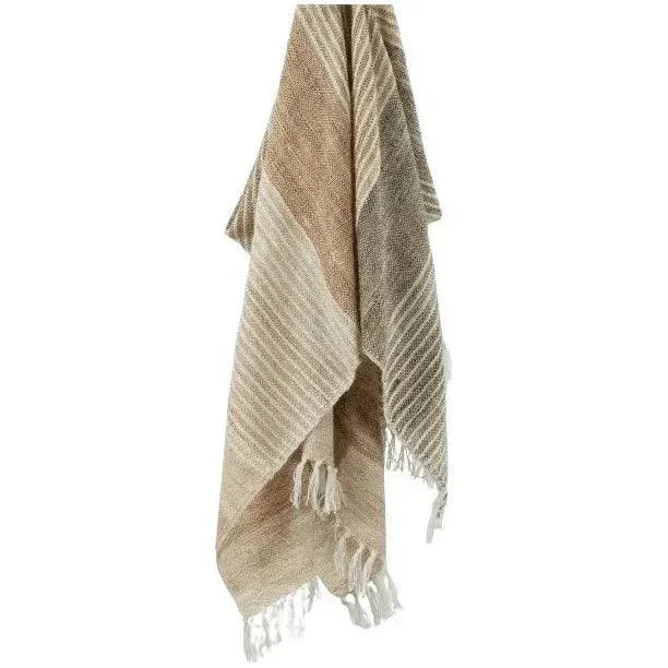 LOOMLAN Cabana Soft Outdoor Throw Blanket Fringe