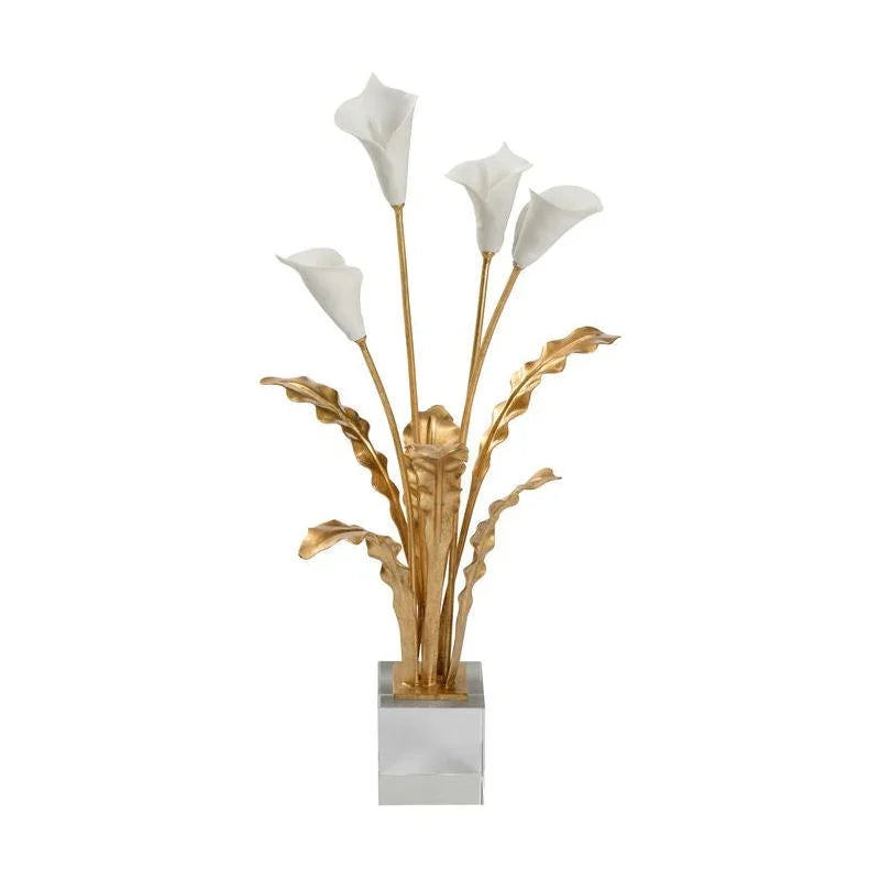 Calla Lily Bouquet On Stand Flower Sculpture - LOOMLAN - Chelsea House - Statues & Sculptures