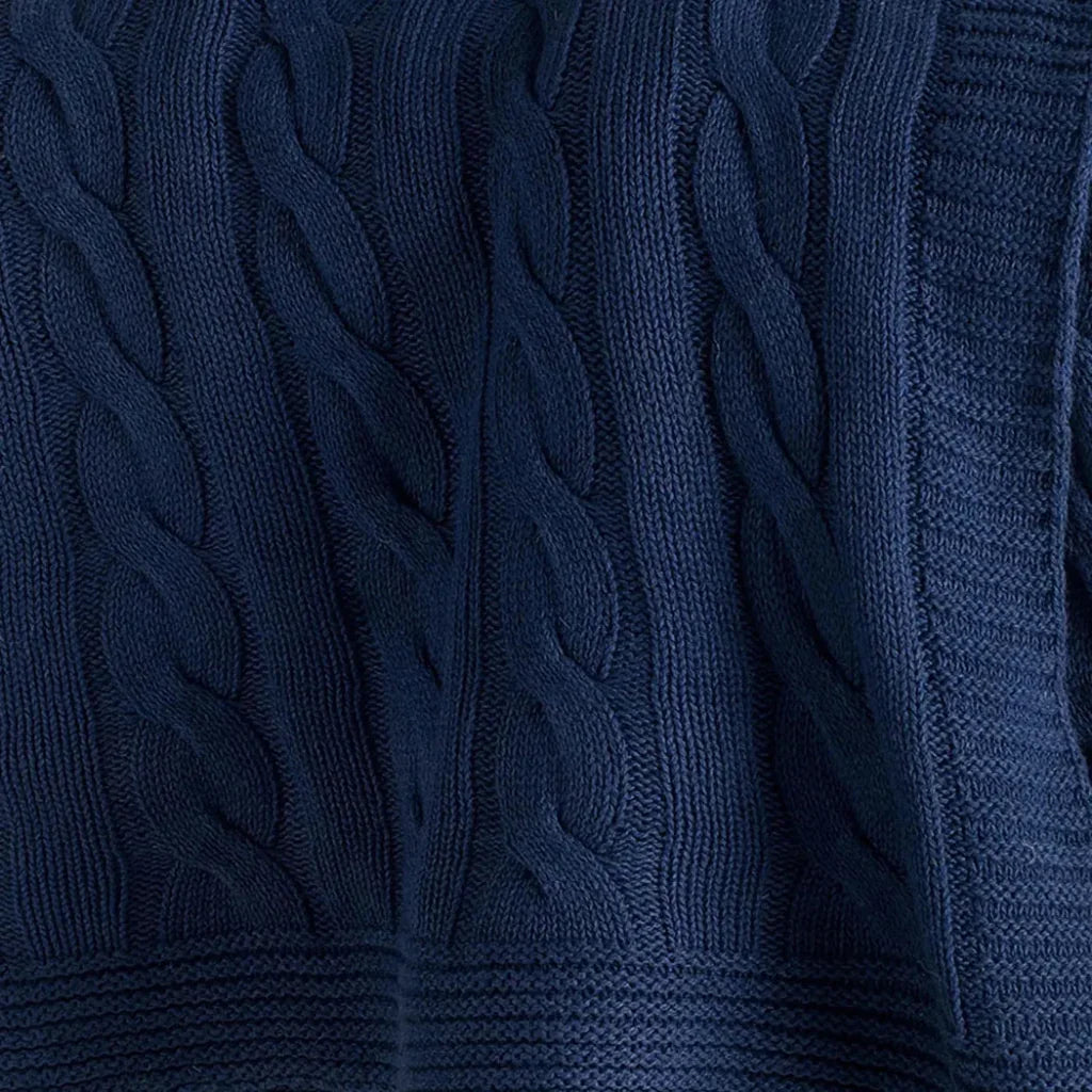 Cassy Cable Knitted Throw Blanket - LOOMLAN - LOOMLAN - Throw Blankets