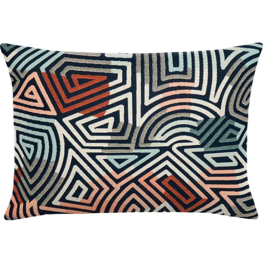 Centric Earthern Handmade Outdoor Pillow-Outdoor Pillows-Earnest Collection-20"x13" Lumbar-LOOMLAN